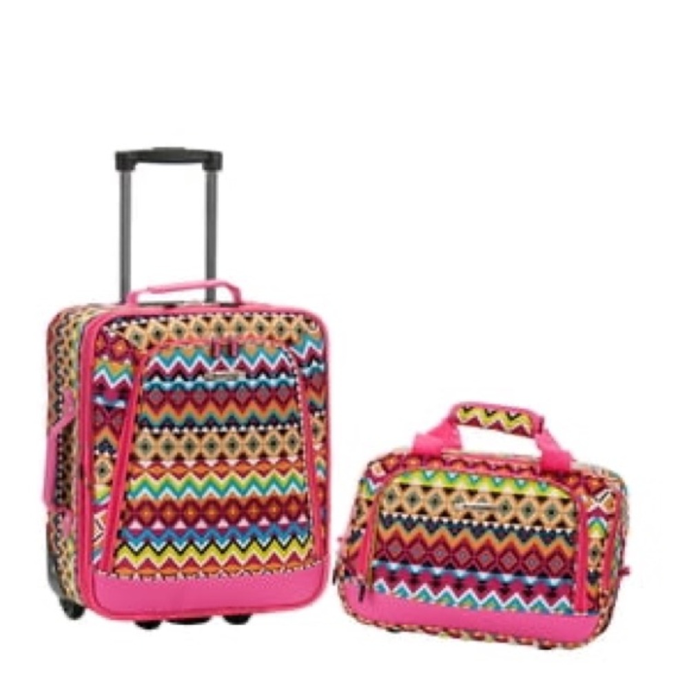 Rockland Fashion Softside Upright Luggage Set, Tribal, 2-Piece